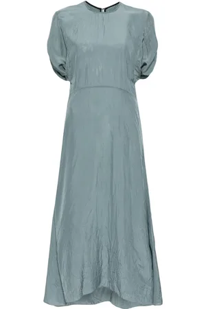 Victoria Beckham Gathered-detail shorts-sleeved dress