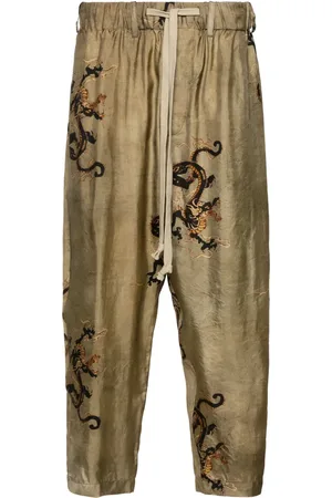 UMA WANG Dragon-print tapered trousers