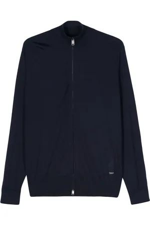 BRIONI Logo-plaque zipped jumper