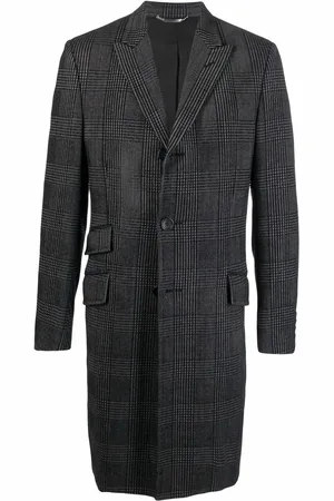 VERSACE 2000s plaid check single-breasted coat