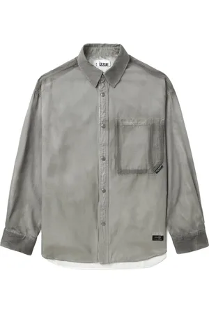 Izzue Slogan-embroidered cotton shirt