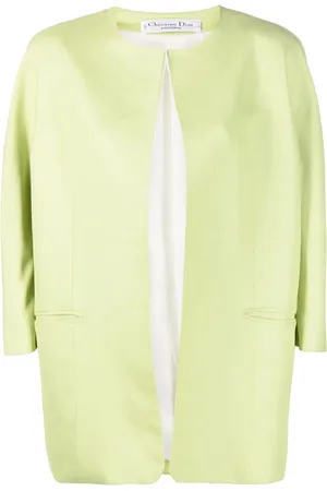 Dior 1980s collarless open-front silk jacket