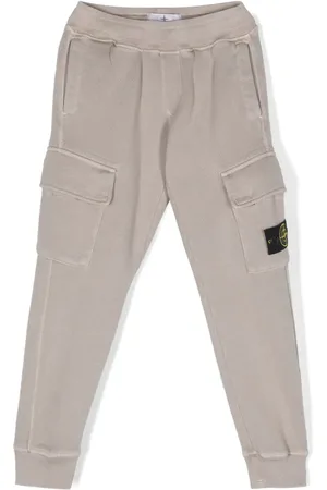 Stone Island Compass-patch cotton track pants