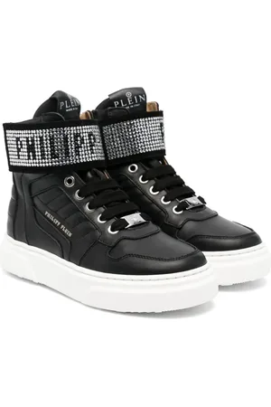 Philipp Plein Crystal-embellished leather sneakers