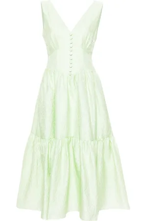 Self-Portrait Brocade-effect tiered dress