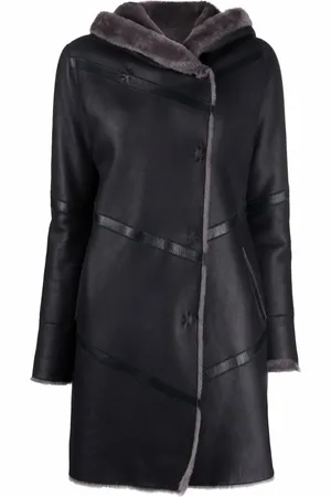 LISKA Shearling-lined leather coat
