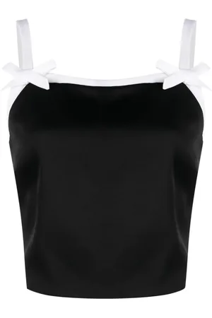 Msgm Bow-detailing cropped top