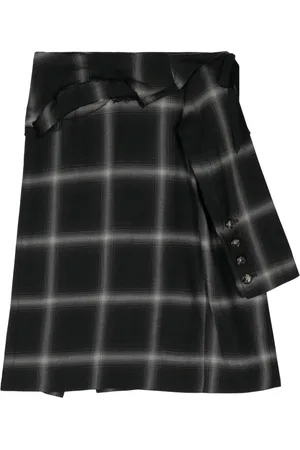 Marina Yee Birkin plaid wool skirt