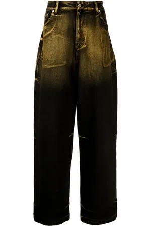 We11 Done Wide-leg washed-effect jeans