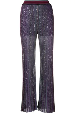 Missoni Sequin-embellished flared knit trousers