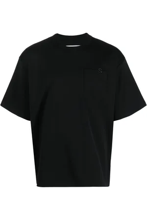SACAI Logo-embroidered patch-pocket T-shirt