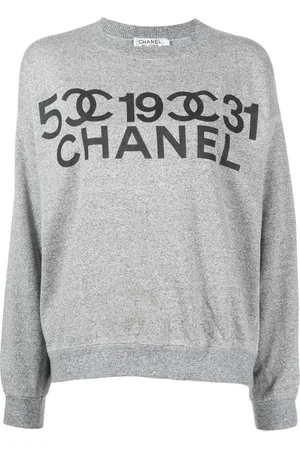 CHANEL 1990-2000s logo-print wool sweatshirt