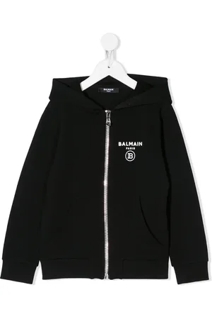 Balmain Logo print zipped hoodie