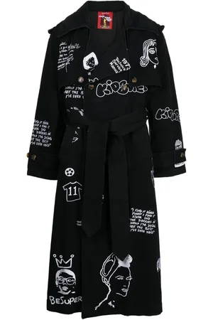 KIDSUPER STUDIOS Embroidered cotton trench coat