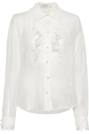 ZIMMERMANN Doily lace-trim shirt
