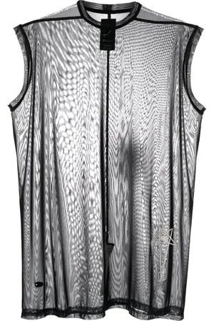 Rick Owens Logo-embroidered chiffon top