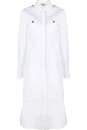 Alexander McQueen Box-pleat cotton shirt dress