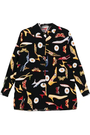 Salvatore Ferragamo 1990s shoe-print shirt