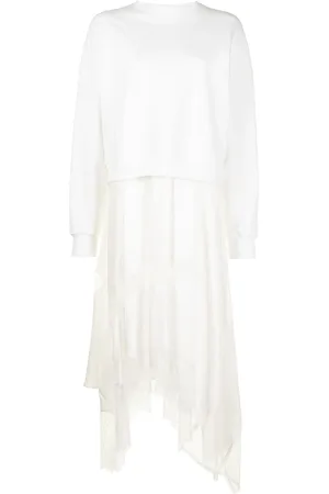 GOEN.J Sweatshirt-layered lace dress