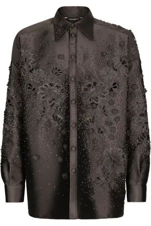 Dolce & Gabbana Floral-embroidered silk shirt