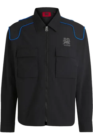HUGO BOSS X Red Bull carbon stealth-logo overshirt