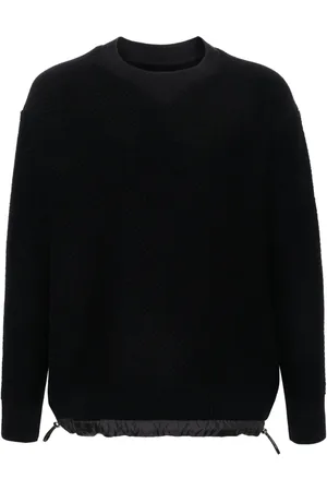 SACAI Drawstring-hem ribbed-knit jumper