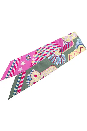 Hermès 2021-2024 Epaulettes de Gala Silk Twilly Scarf scarves