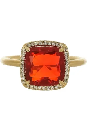 Irene Neuwirth 18kt yellow One Of A Kind fire opal and diamond ring