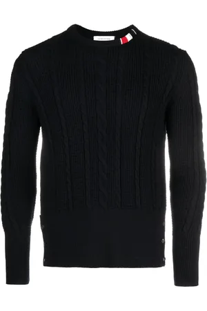 Thom Browne RWB-stripe cable-knit wool jumper