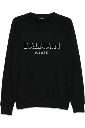 Balmain Metallic flocked-logo sweatshirt