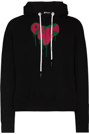 Palm Angels Spray heart logo print hoodie