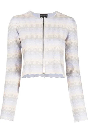 Emporio Armani Zigzag-pattern cropped jacket