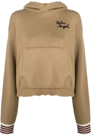 Palm Angels Embroidered logo knitted hoodie