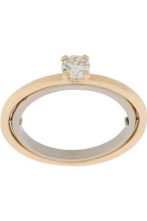 CHARLOTTE CHESNAIS 18kt yellow and white Elipse solitaire diamond ring