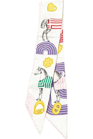 Hermès 2010-2024 Garde Robe Pop Charms Twilly Silk Scarf scarves