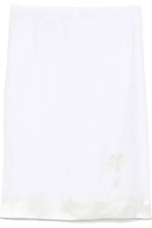 Prada Embroidered linen skirt