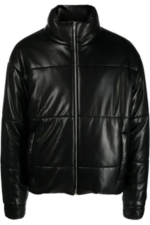 Nanushka Marron faux-leather puffer jacket
