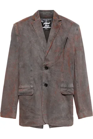 Y / PROJECT Logo-embroidered pinched-detailed blazer