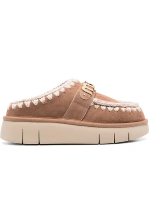 Mou Logo-appliqué suede mules