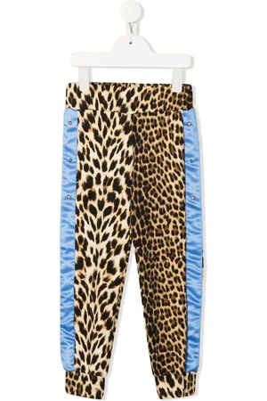 Roberto Cavalli Side-stripe leopard-print leggings