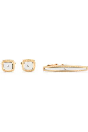 Dior 1980s logo-print tie clip and cufflinks set