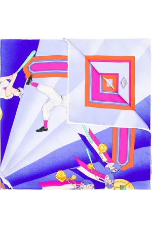 VERSACE 1990s baseball-print silk scarf