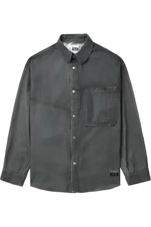 Izzue Slogan-embroidered cotton shirt