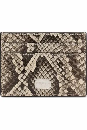 Dolce & Gabbana Logo-plaque snakeskin-print cardholder