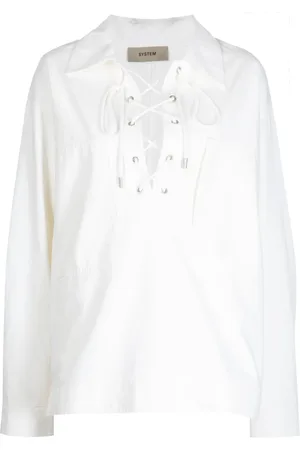 SYSTEM Lace-up detail blouse