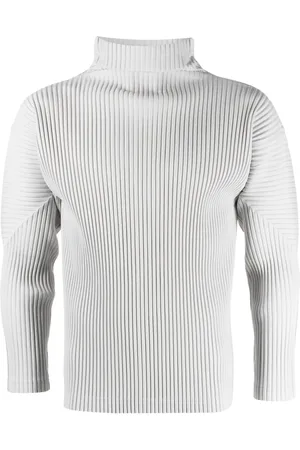 Issey Miyake Plissé-effect mock-neck T-shirt