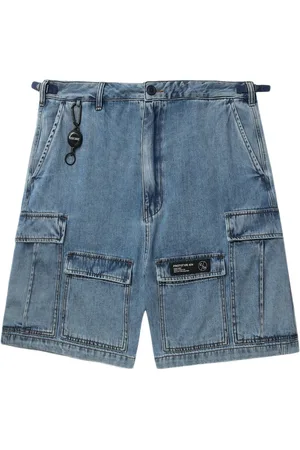 Izzue Mid-rise denim cargo shorts