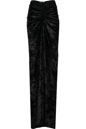 Atlein Velvet-finish ruched-detailing skirt