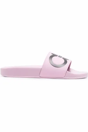 Salvatore Ferragamo Gancini-print pool slides