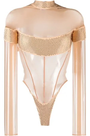 MUGLER Logo-plaque sheer-panels body